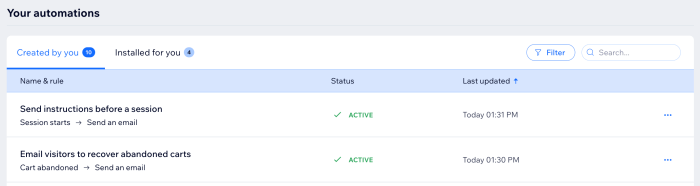 New wix automations makes it easy to grow revenue and engagement
