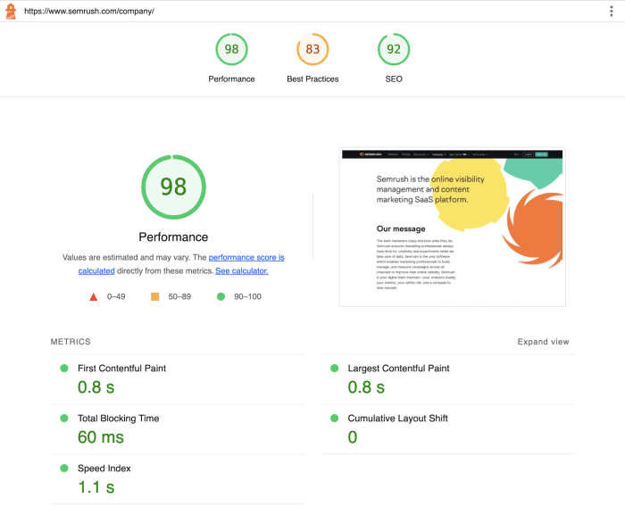 How to test your website speed with google lighthouse