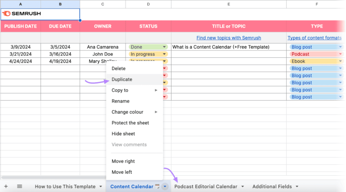 How to make an editorial calendar