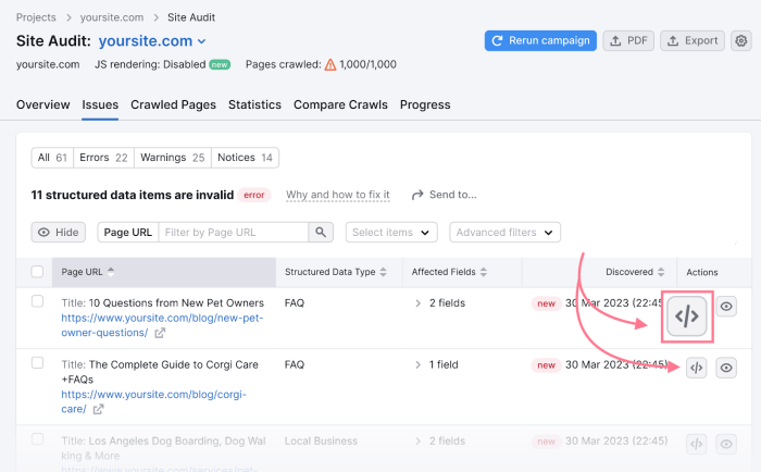 Rich snippets