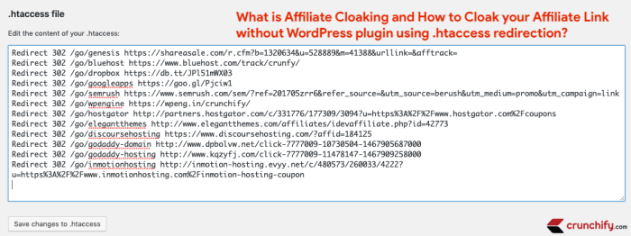 How to cloak affiliate links on your wordpress site