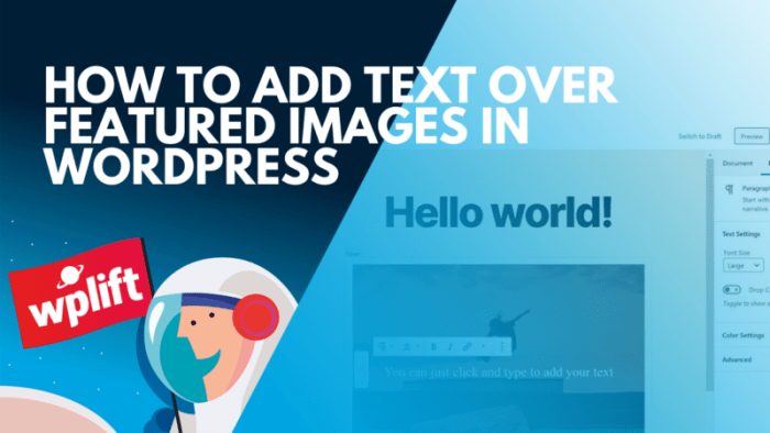Wparchives How to add text to featured image