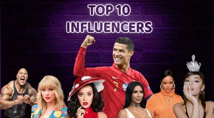 50 social media influencers