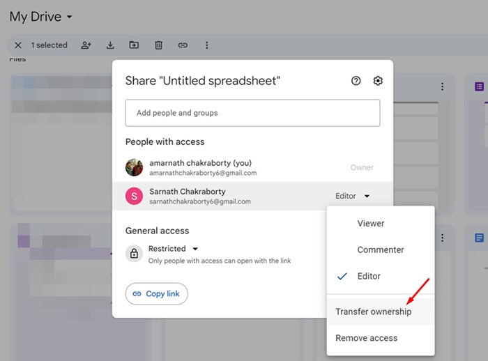 How to transfermigrate google to new owner