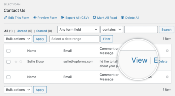 How to export wordpress form entries to csv and excel