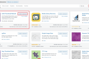 Install ajax thumbnail rebuild plugin