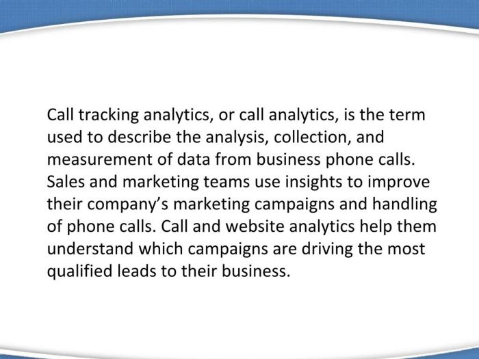 Call tracking in marketing analytics