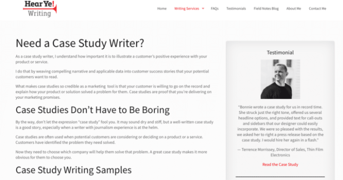 How to write a case study