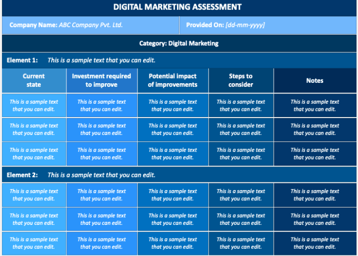 Digital marketing self assessment
