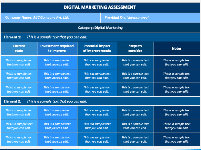 Digital marketing self assessment