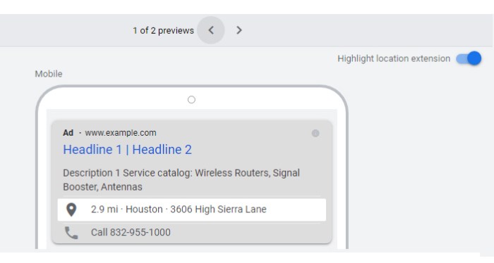 Google ads location extensions using google my business