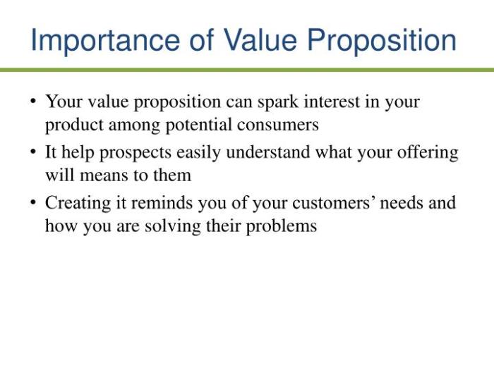 Importance of value propositions