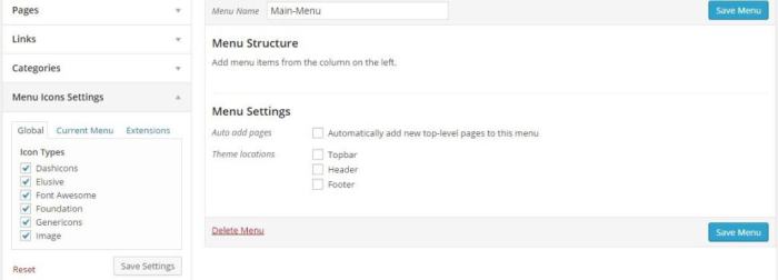 How to add image icons with navigation menus in wordpress