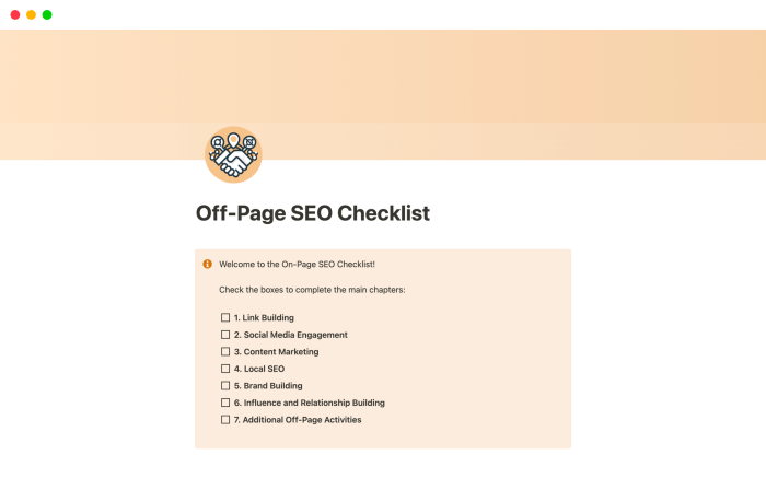 Off page seo checklist