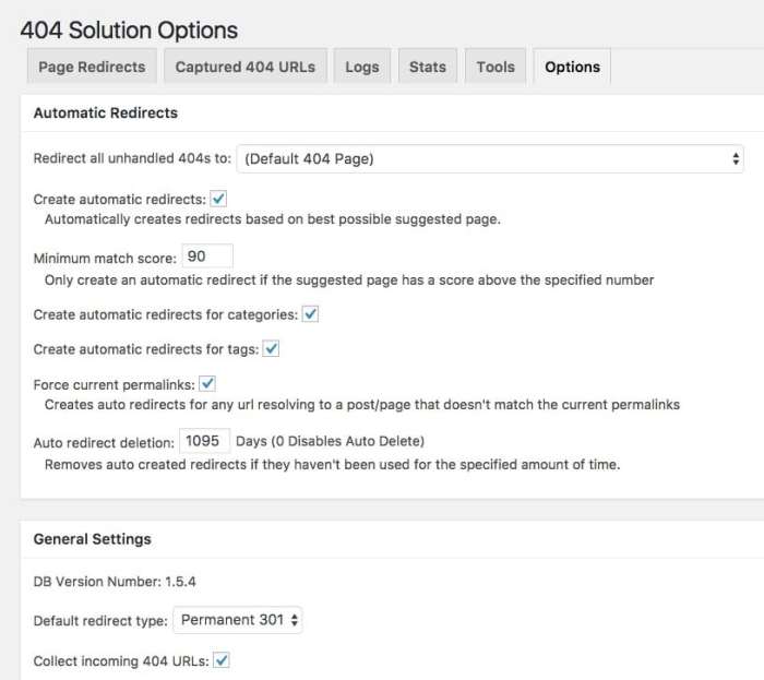 Redirect redirects plugins errors redirections How to easily track 404 pages and redirect them in wordpress
