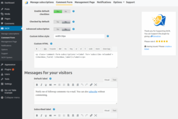 Comment notification emails