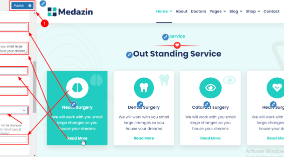 How to create a services section in wordpress