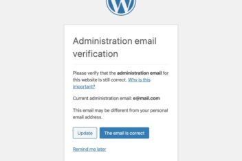 How to disable wordpress admin email verification notice