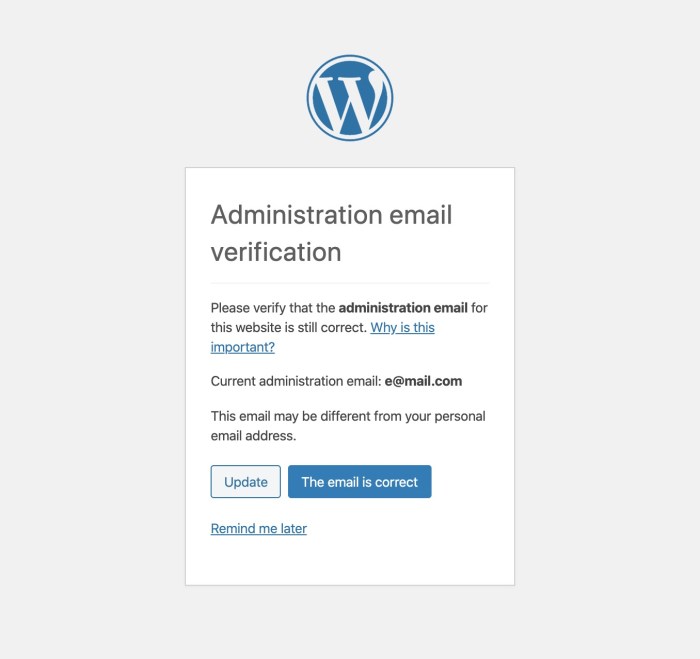 Verification lifespan timestamp row How to disable wordpress admin email verification notice