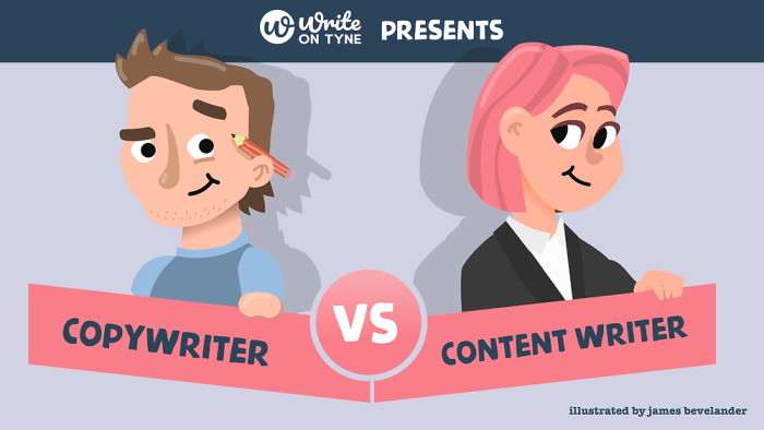 Differences similarities of copywriting vs content writing