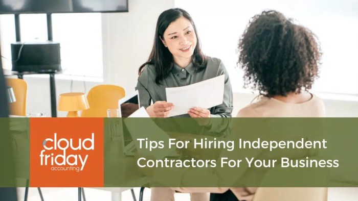 Working with independent contractors