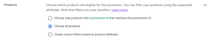 How to add promotions in google merchant center