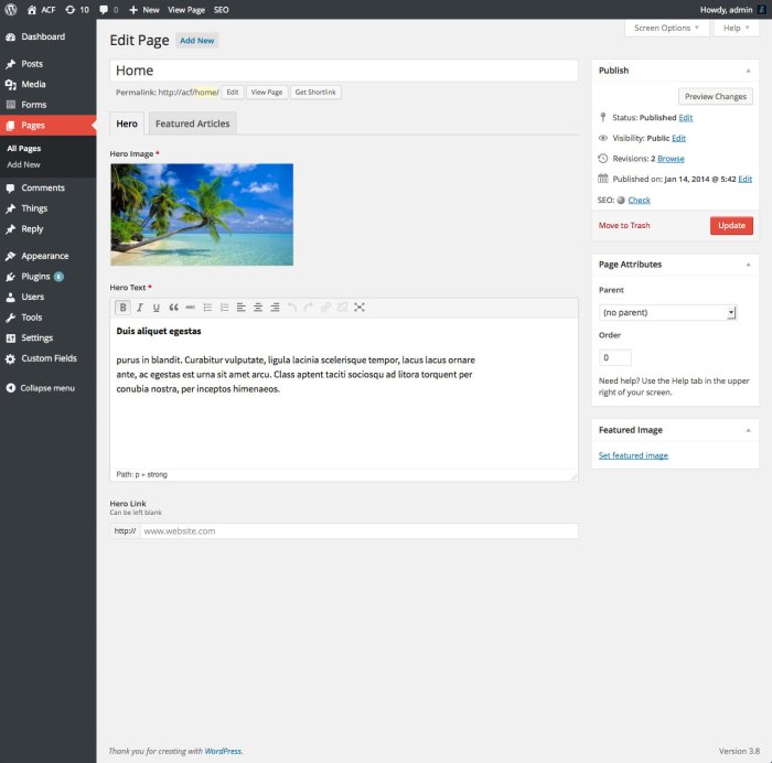 How to install advanced custom fields plugin