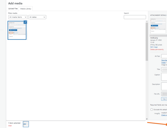 How to uploading media into wordpress